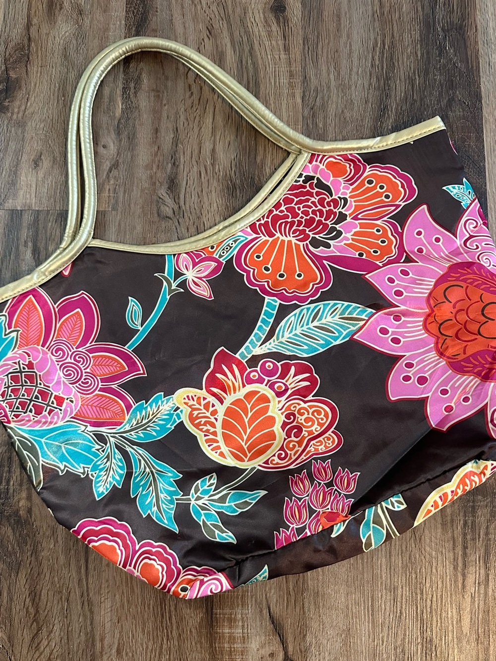 NEW Mystic Divine Floral Satin Tote Bag Purse